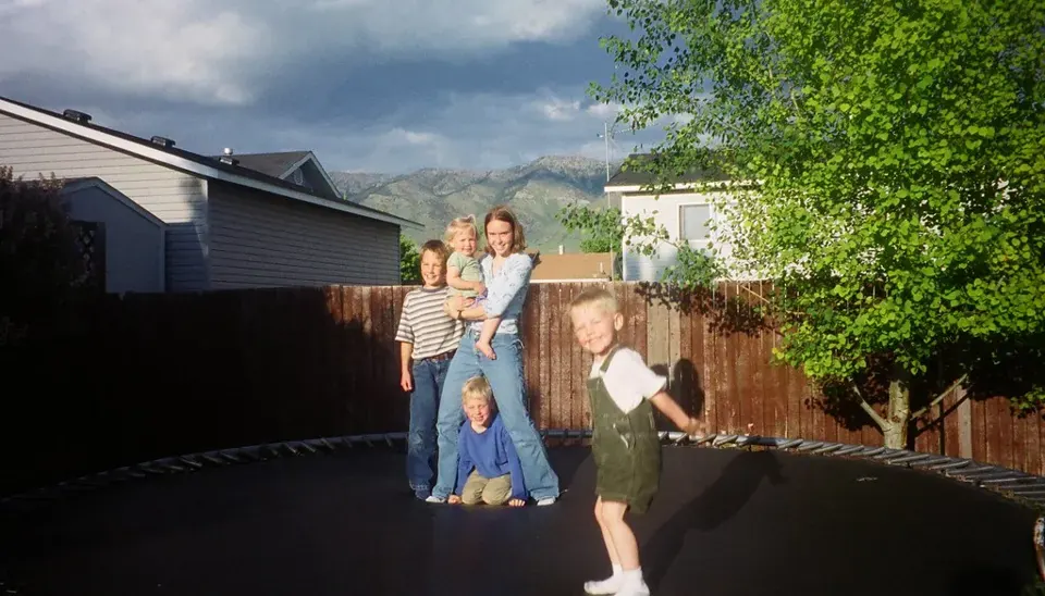 Playing in the backyard · 2000